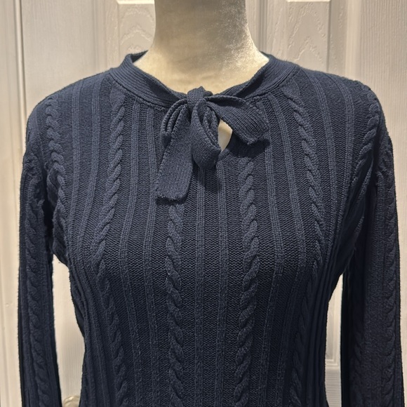 Collectif London Cable Knit Keyhole Sweater Size Large UK 14 U.S. 10 Retro - Picture 4 of 11